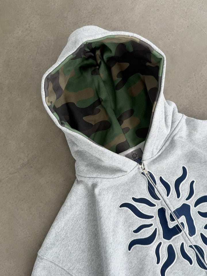 Retro Print Hoodie and Shorts Set