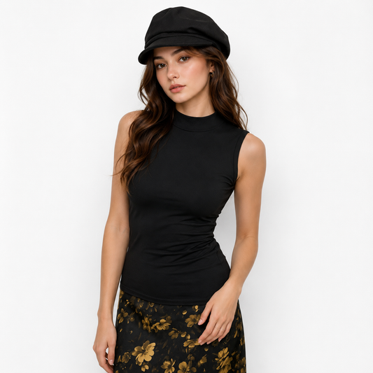 Womens Retro Half Turtleneck Sleeveless Top That's Cute AND Comfy? Yes, Both 🐢✨ (Vintage Vibes Done Right)