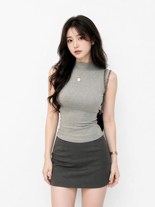 Womens Retro Half Turtleneck Sleeveless Top That's Cute AND Comfy? Yes, Both 🐢✨ (Vintage Vibes Done Right)