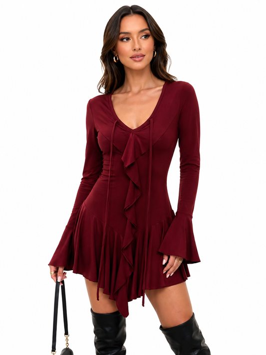 The Bell Sleeve Ruffle Dress That Has Everyone Stopping To Ask "Where Is That From?" 😍🔥